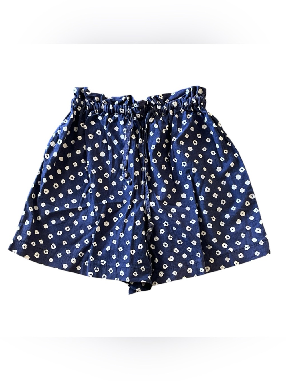 Pacer vintage paper bag blue & white print shorts